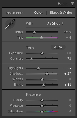 Super Flat Light Room Settings