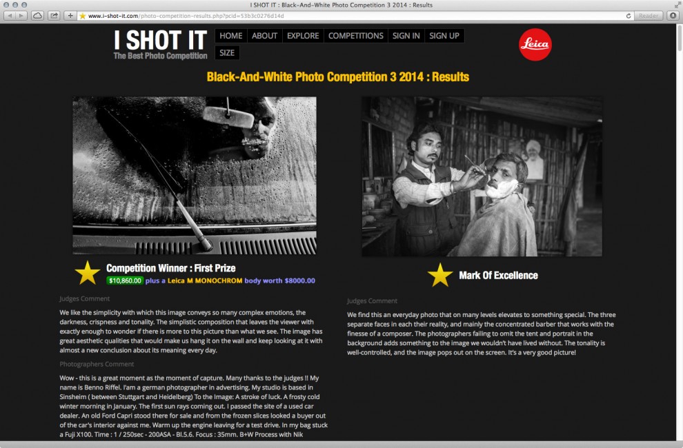 I Shot It Black And White Photo Contest Winner