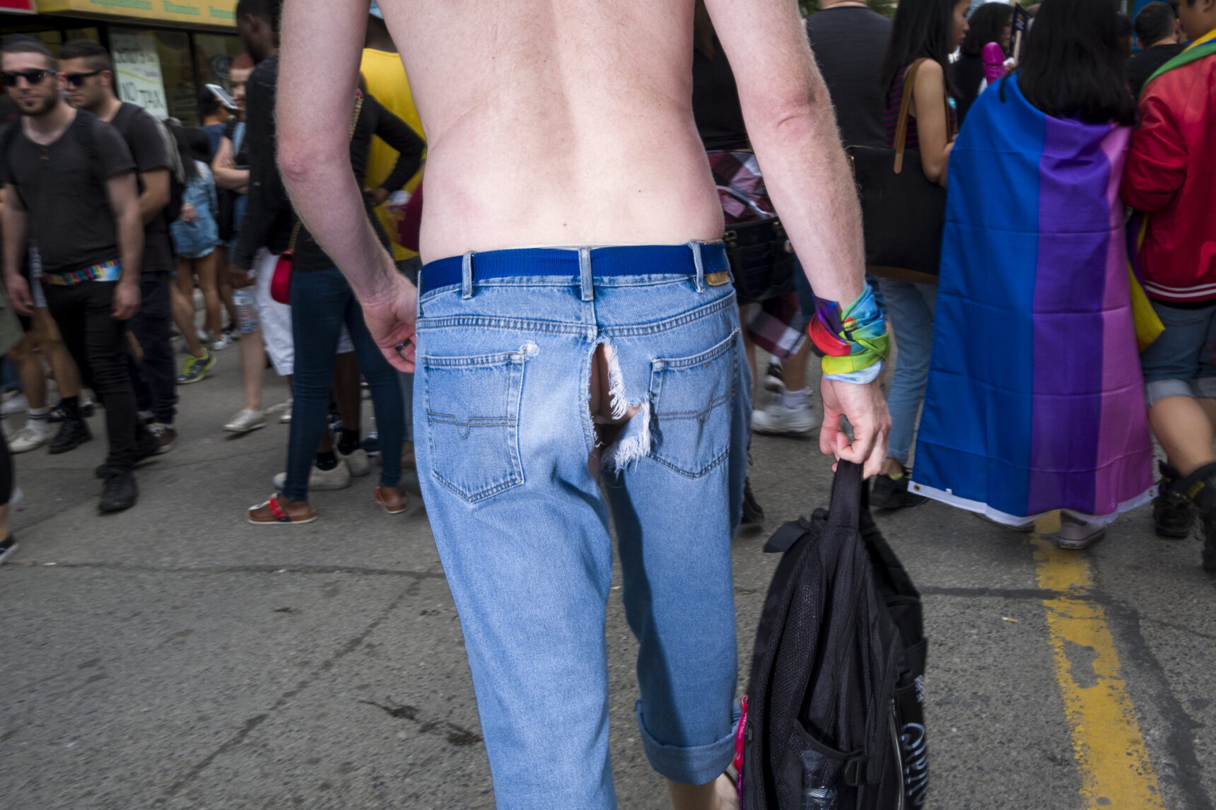 flash street photography toronto pride - see some skin